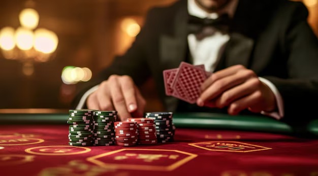 Live HD dealer at murahqq pkv Speed Blackjack table with multiple betting seats visible